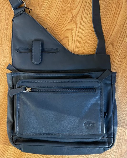 Leather Bag - Canadian Traveller - Navy