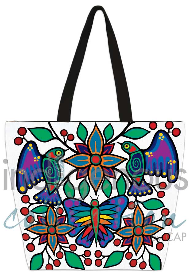 Indigenous Collection - Jim Oskineegish - Tote Bag - Yellow Floral Garden