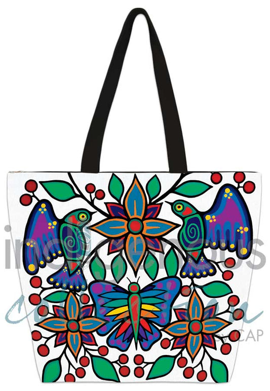 Indigenous Collection - Jim Oskineegish - Tote Bag - Yellow Floral Garden