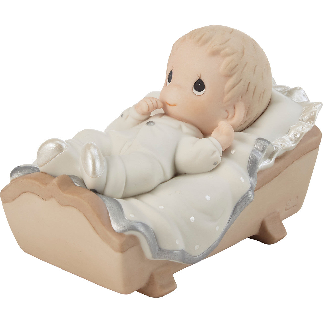 Precious Moments - Baby in Cradle - Boy - Baptism