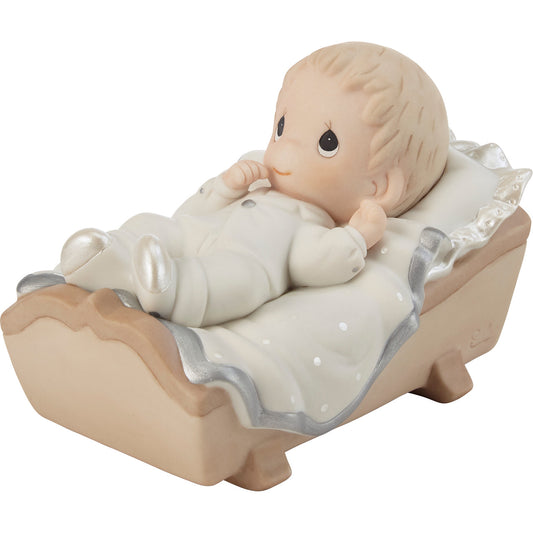 Precious Moments - Baby in Cradle - Boy - Baptism