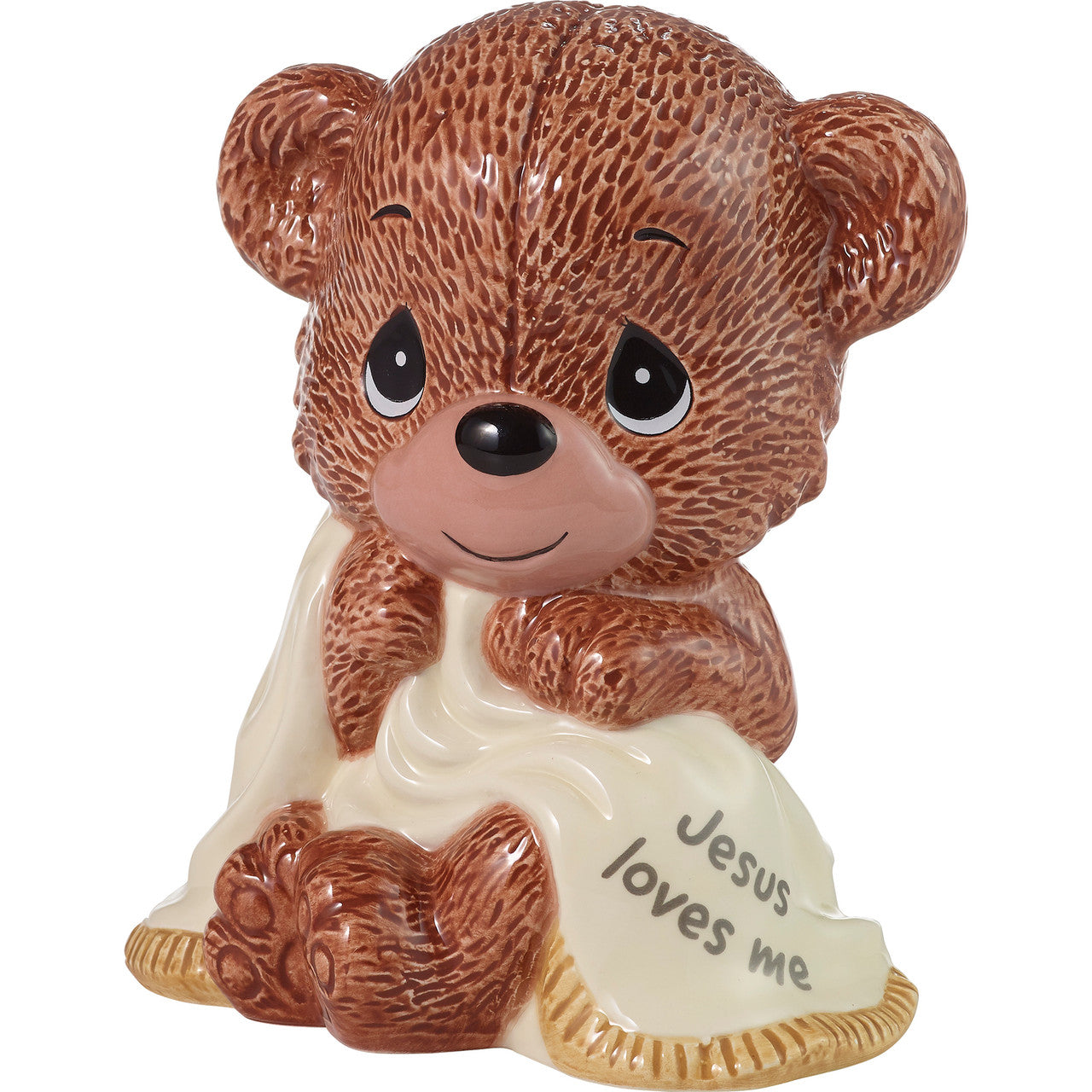 Jesus Loves Me - Ceramic Bank - Bear with Blanket