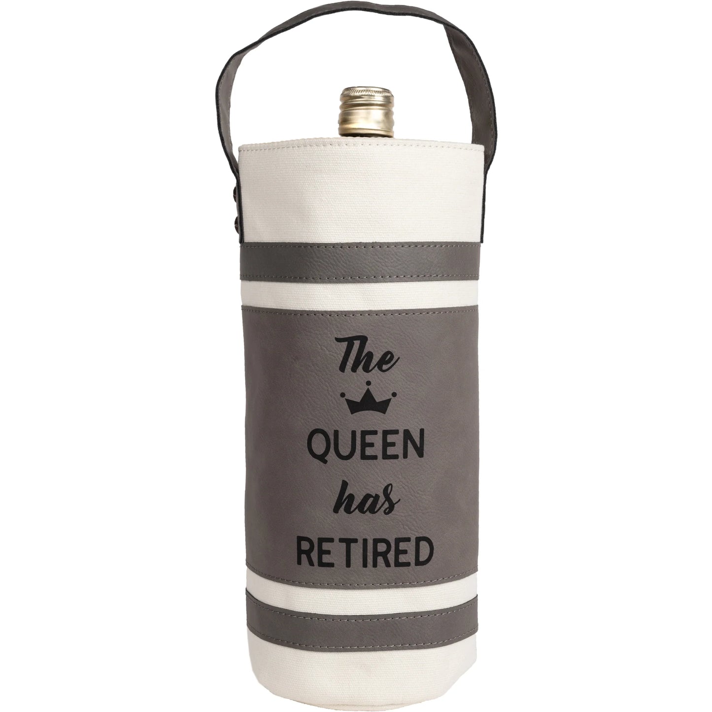 Retirement - Canvas Bottle Gift Bag - The Queen Has Retired