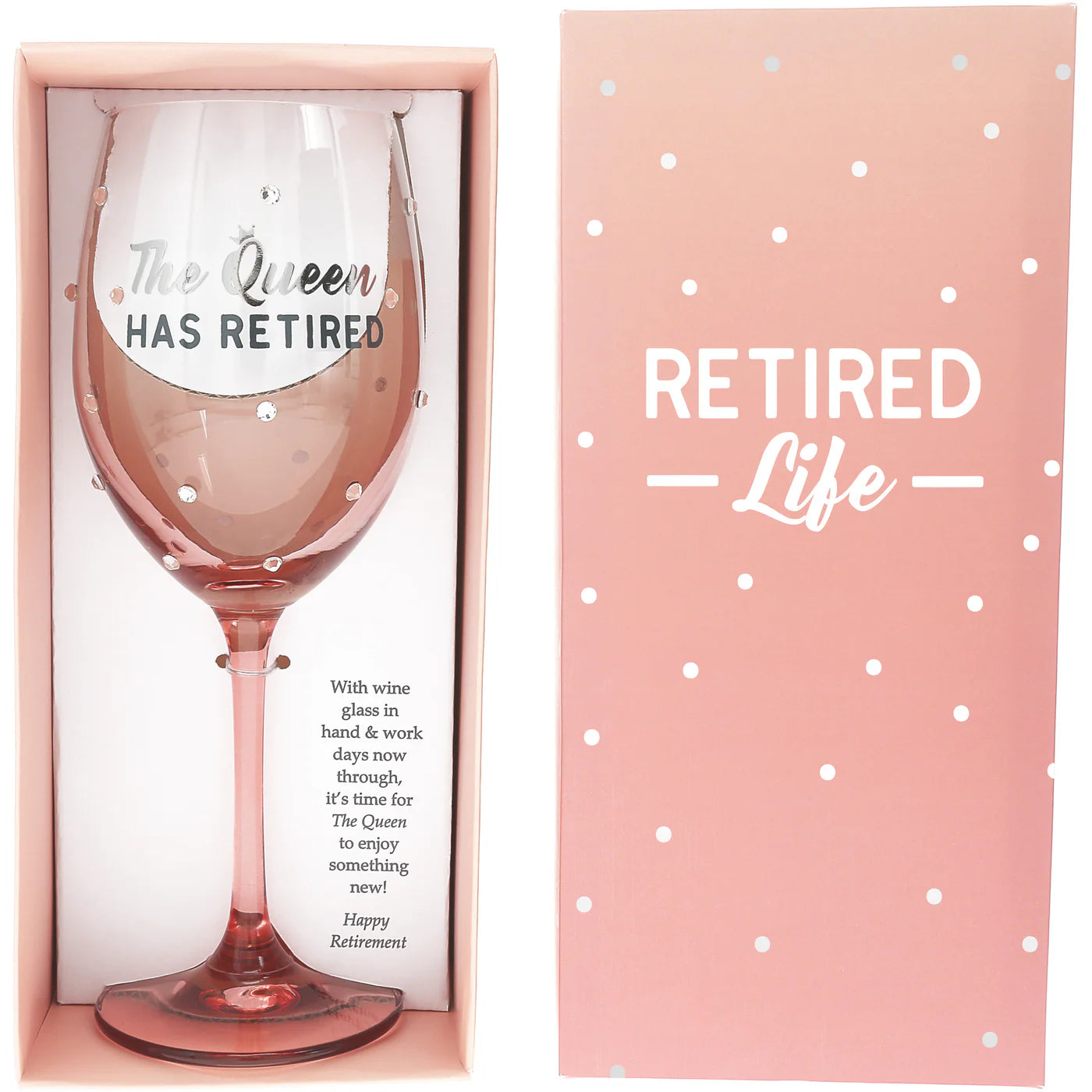Retirement - The Queen Gift Boxed 17 oz Wine glass