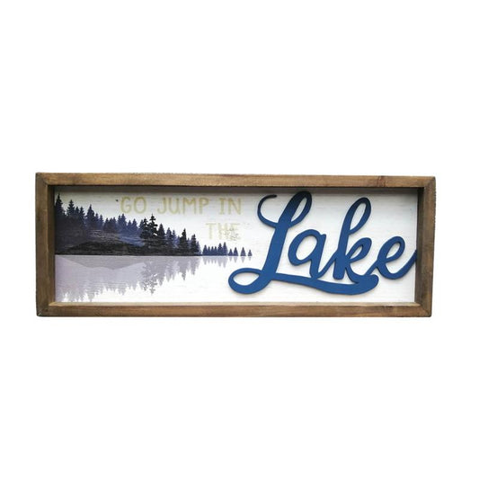 Garden - Wood Sign - Go Jump in the Lake
