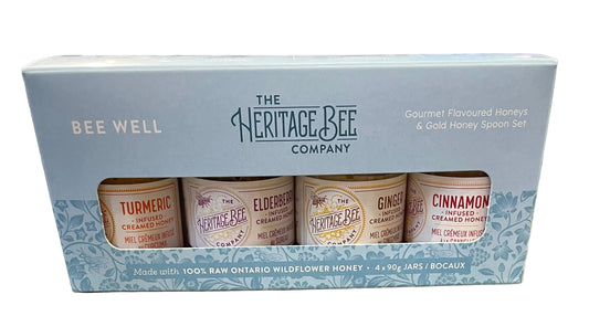 Heritage Bee Co. - Bee Well Gournet Flavoured Honey & Gold Spoon Set