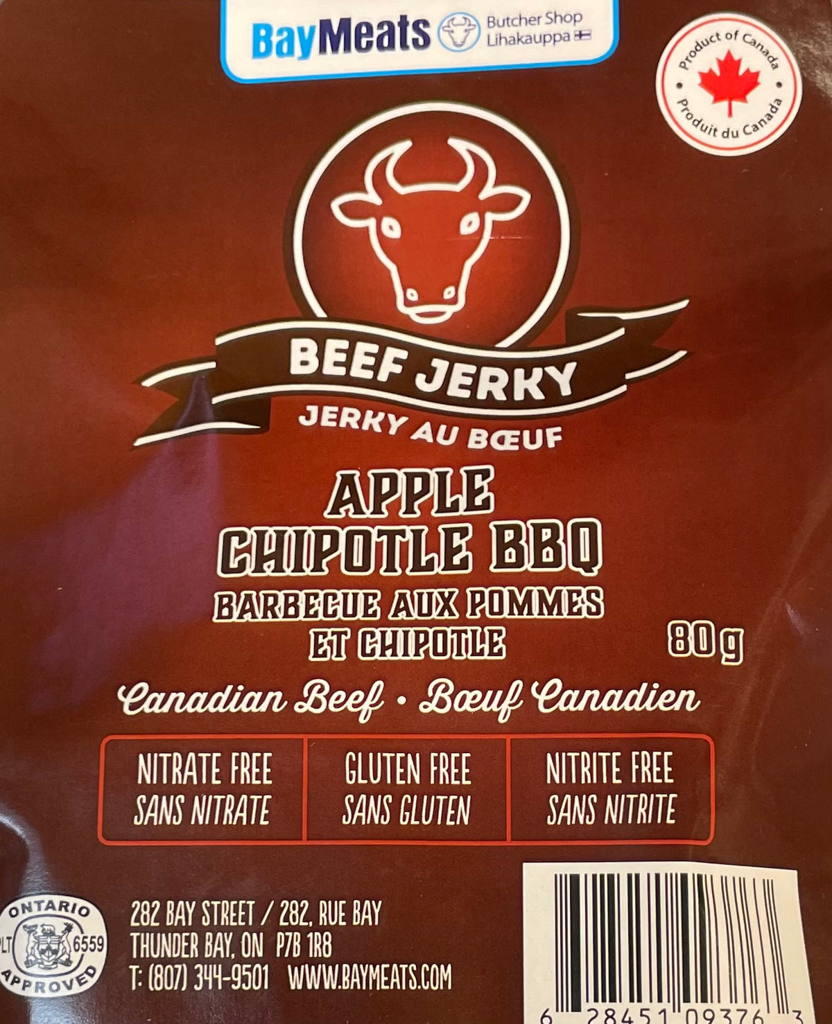 Bay Meats Beef Jerky - Apple Chipotle BBQ