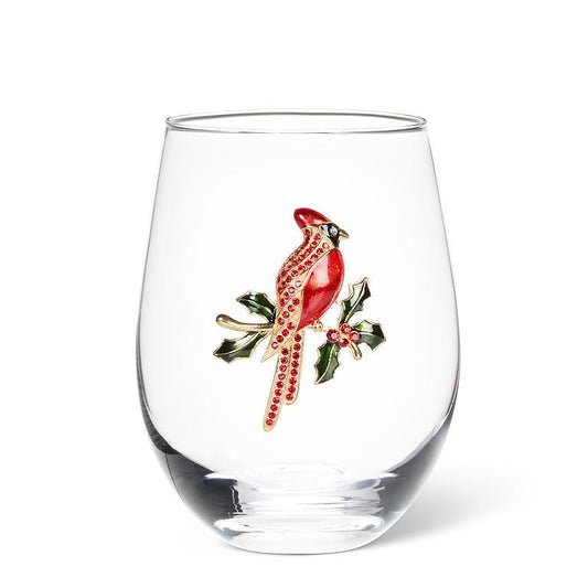 Christmas - Cardinal Stemless Wine Glass