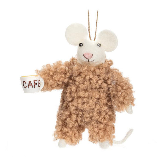 Christmas - Mouse Ornament with Coffee
