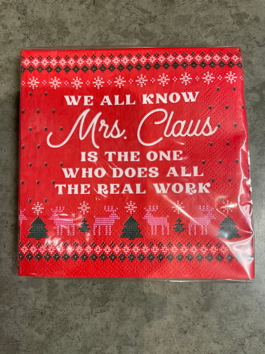 Napkins - Cocktail - Mrs. Claus