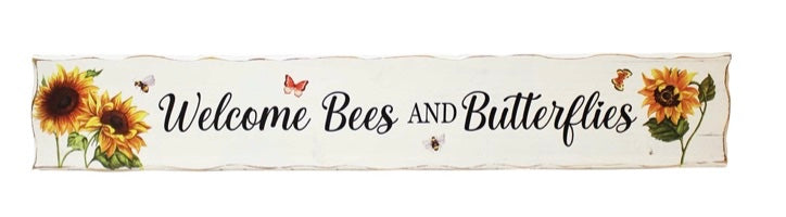 Sign - Bees/Butterflies - Distressed Wall Art