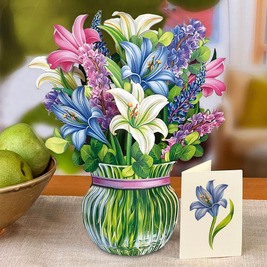 Pop-Up Flower Bouquet - Lilies & Lupines