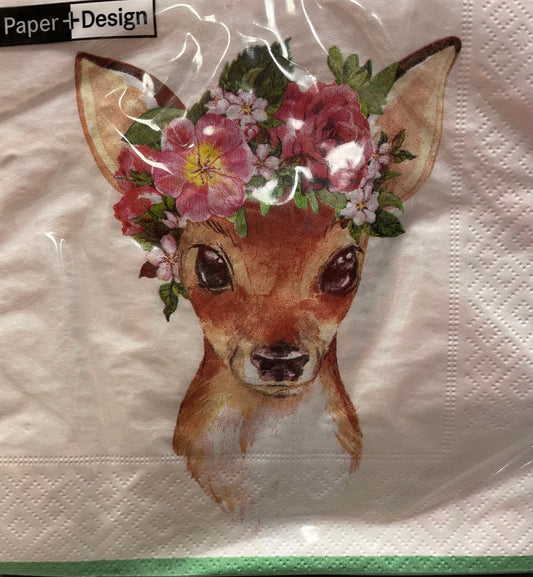 Napkins - Lunch - Floral Deer