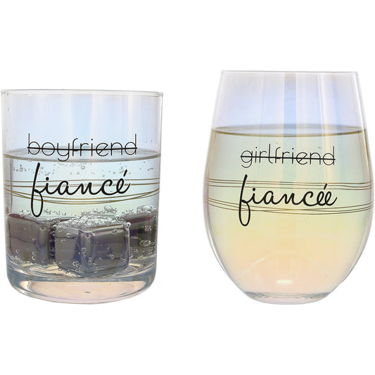 Drinkware - Rocks & Stemless Wineglass Set - Fiancé