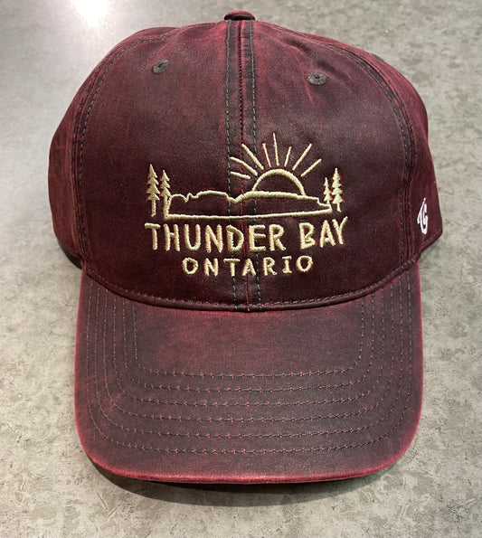 Ball Cap - Wax/Oil - Thunder Bay, Ontario - Burgundy