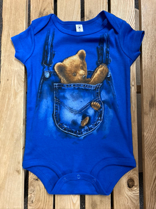 Baby Souvenir Clothing - Creeper - Thunder Bay, Ontario - Pocket Surprise - Blue