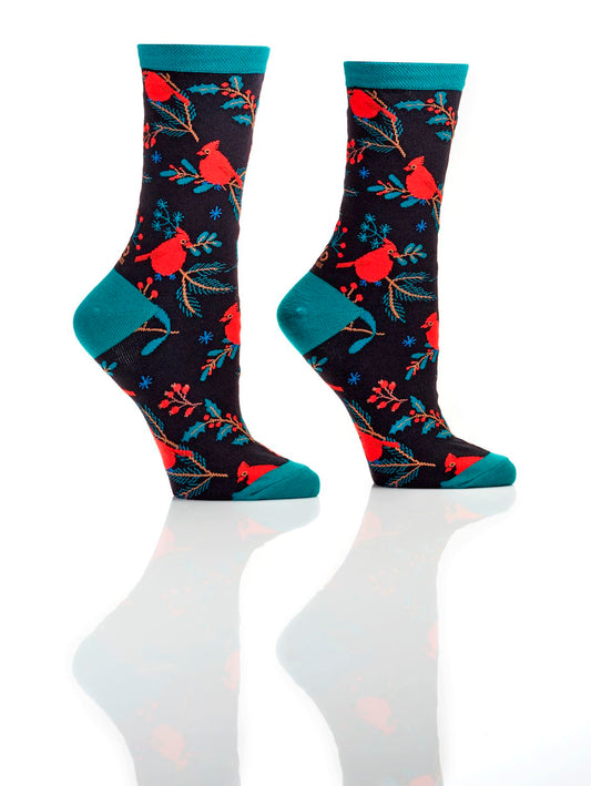 Yo Socks - Women's - Christmas Cardinals