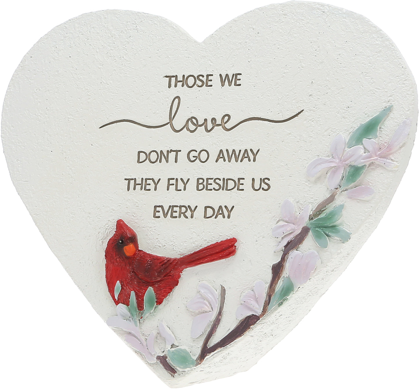 Sympathy - Those We Love - 5" Standing Heart Memorial Stone - Cardinal