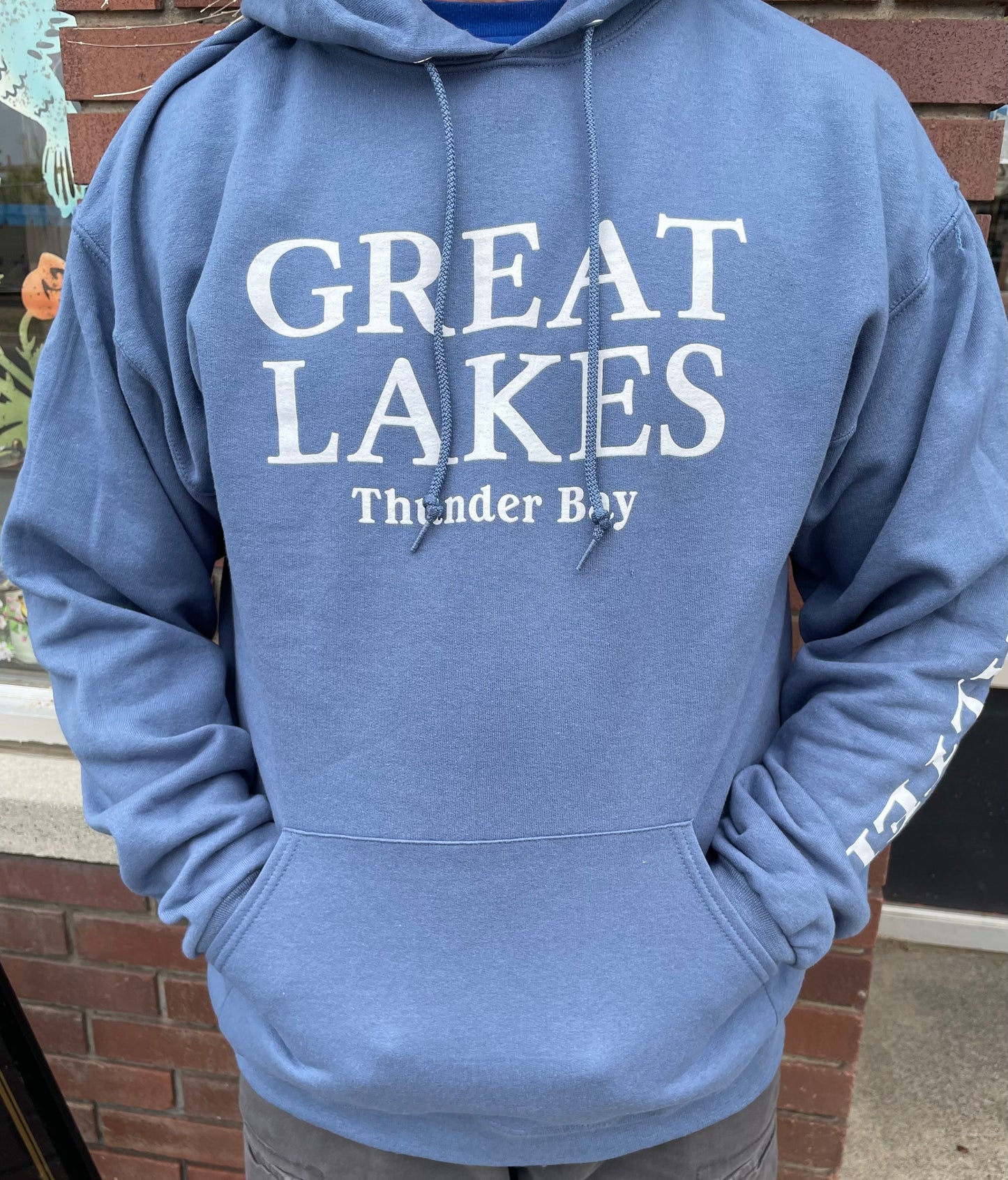 Souvenir Clothing - Hooded Sweatshirt - Great Lakes, Thunder Bay - Denim