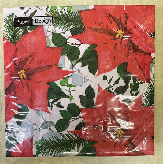 Christmas - Napkins - Lunch - Floral Christmas