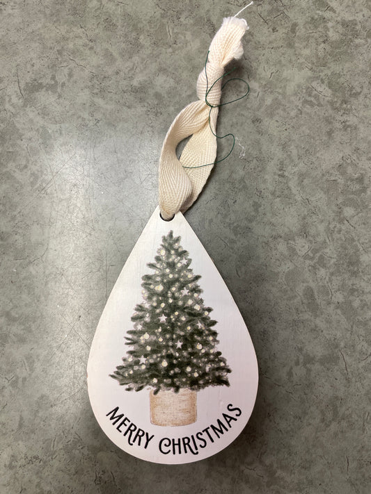 Christmas - Teardrop Ornament - Merry Christmas