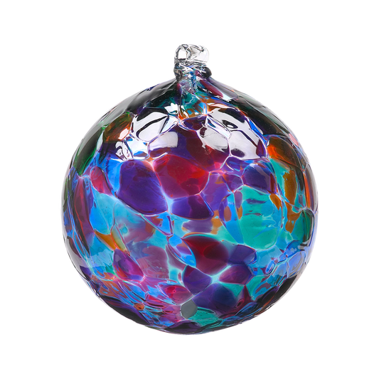 Kirtras Art Glass - Calico Ball - Blue/Purple