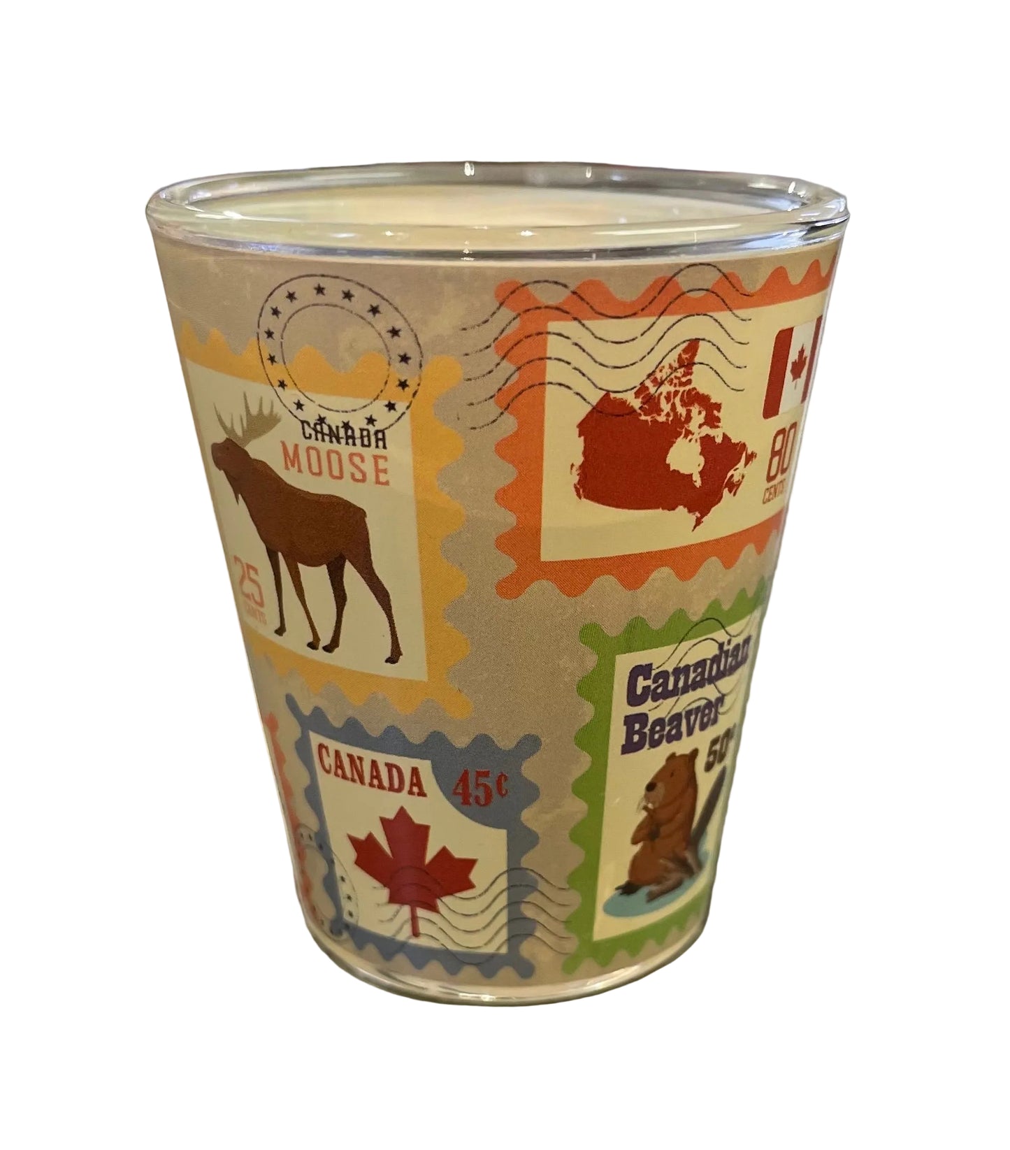 Souvenir - Shot Glass - Stamps - Canada