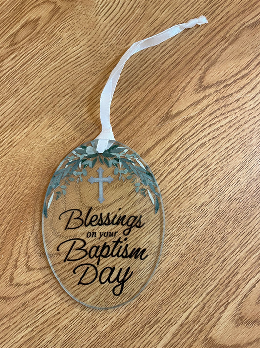 Baptism Glass Ornament