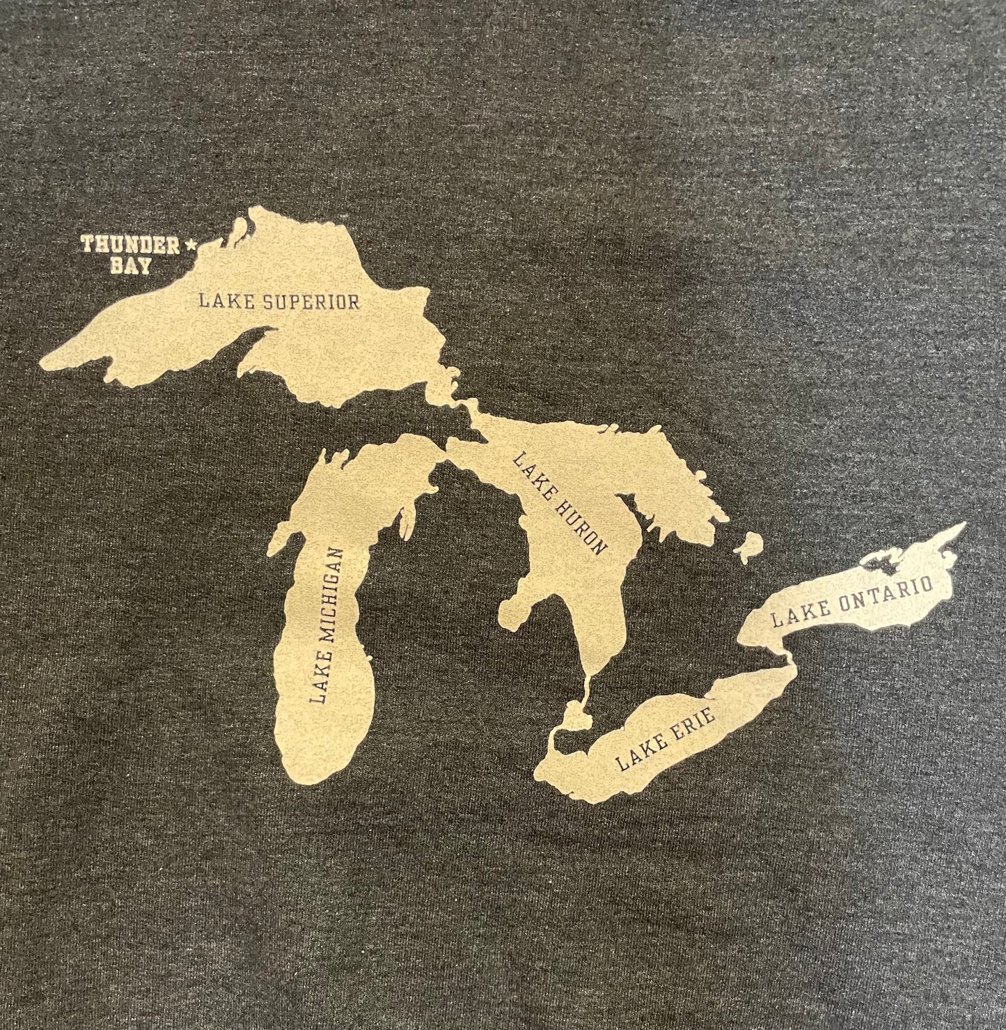Hooded Sweatshirt - Unisex - Thunder Bay, Canada - Great Lakes, Unsalted - Heather Charcoal - Size XS
