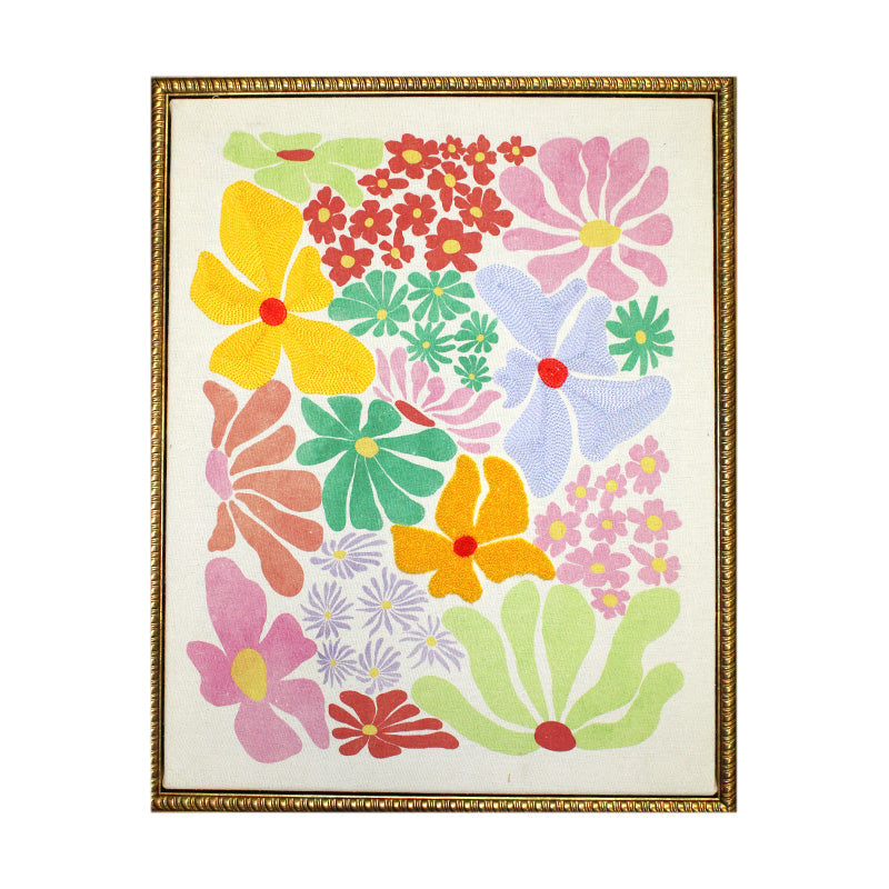 Wall Decor -  Painting with Embroidery