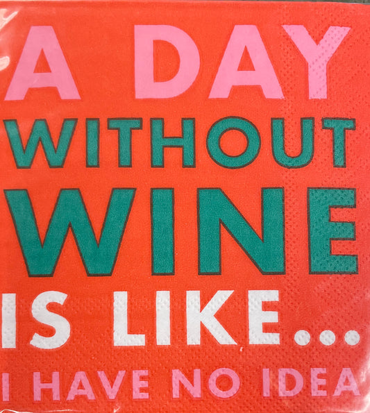 Napkins - Cocktail - A Day Without Wine…