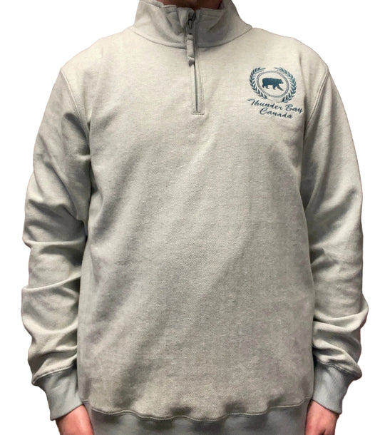 Souvenir Clothing - Adult 3/4 Zip Herringbone Sweatshirt - Forest - Thunder Bay, Canada