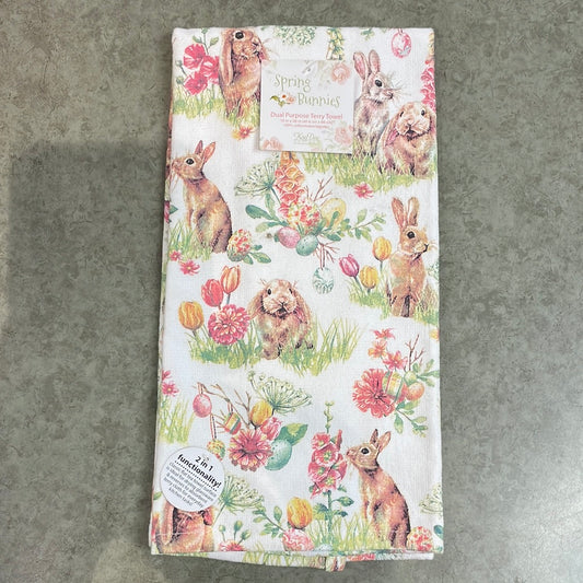 Dual Purpose Tarry Towel - Spring Bunnies