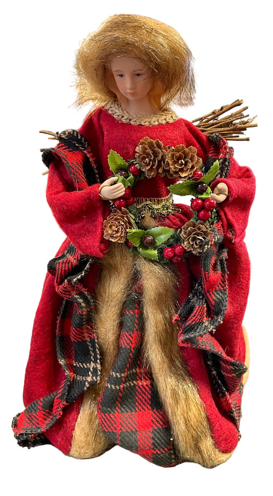 Christmas - Plaid Woodland Angel - Tree Topper