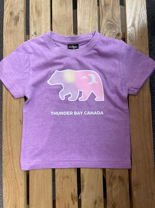 Souvenir Clothing - Kid's T-Shirt - North Star Bear - Thunder Bay, Canada - Lavender