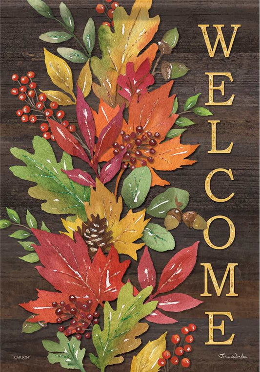 Garden - Garden Flag - Fall Leaves - Welcome