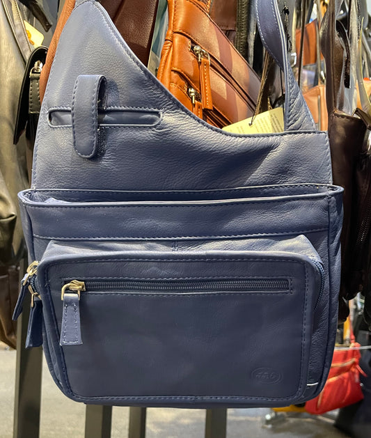 Leather Bag - Canadian Traveler - Royal Blue