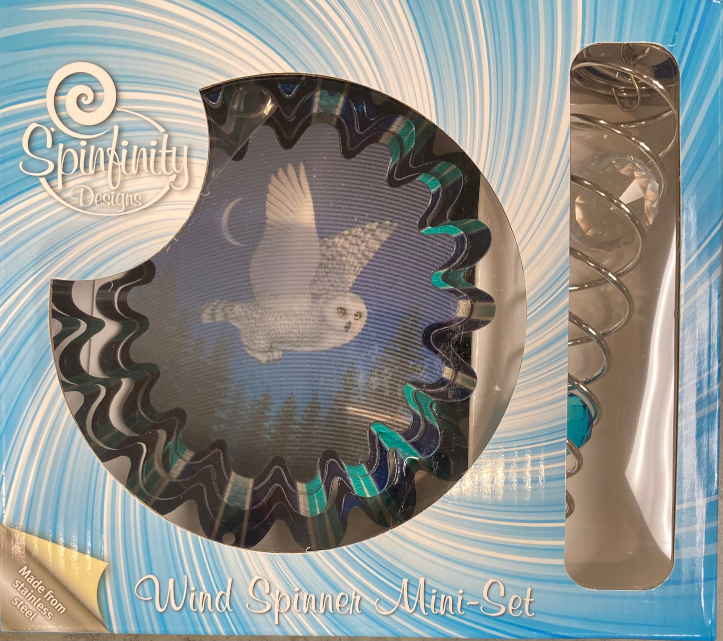 Garden - Wind Spinner - Animated Owl with Twisted Crystal