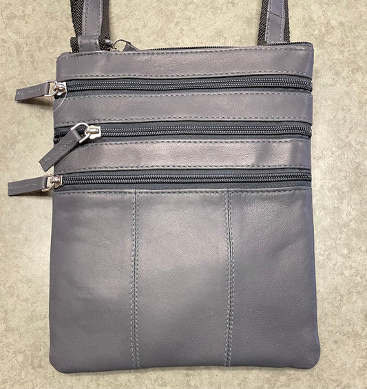 Leather Bag - Canadian Traveller - Grey