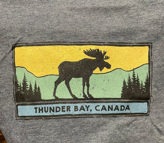 Youth - Souvenir Clothing - Silhouette Moose - Heather Navy