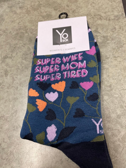 Yo Socks - Women's - Super Wife, Mom, Tired
