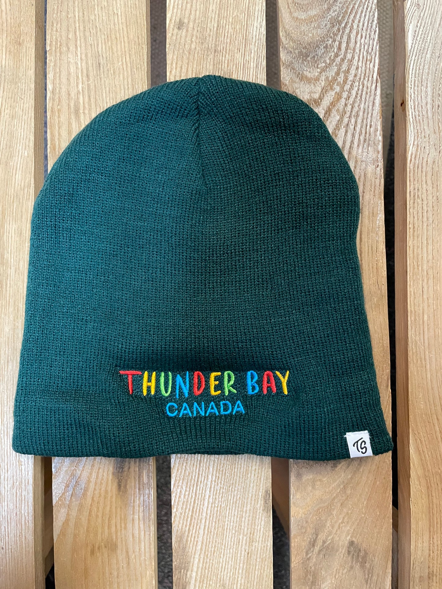 Souvenir Clothing - Knit Beanie - 8" - Thunder Bay, Canada - Forest Green