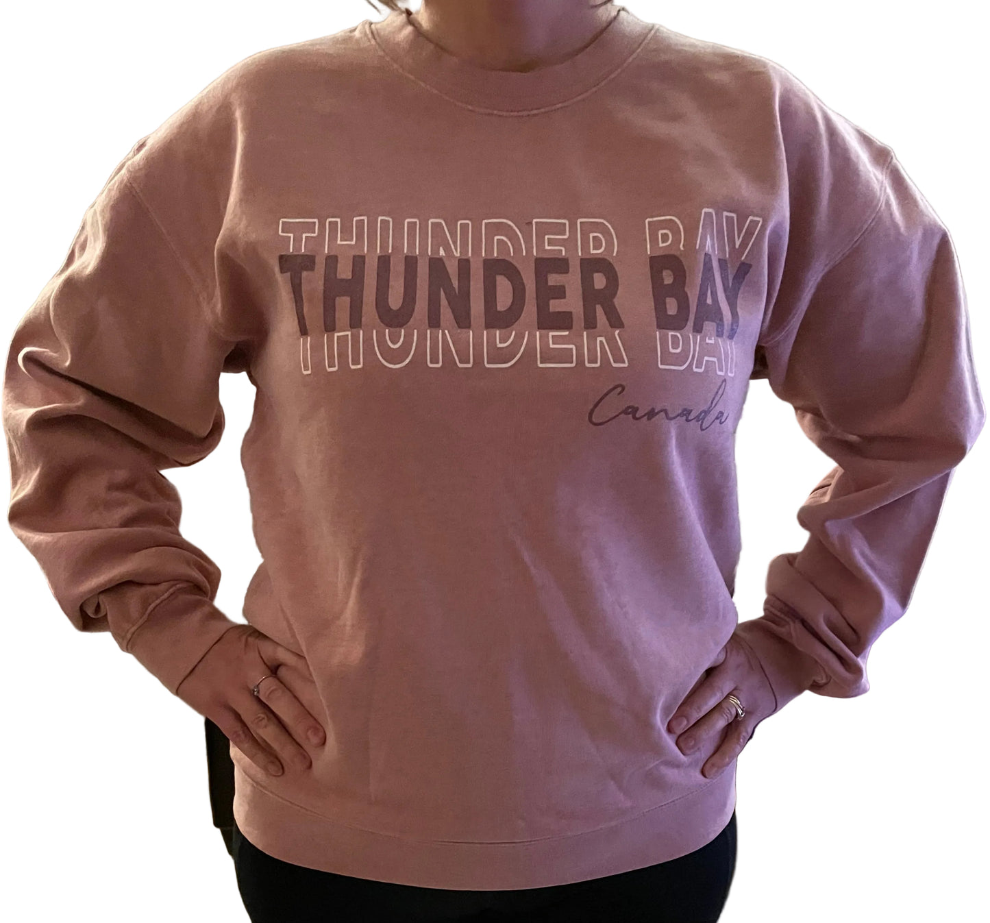 Souvenir Clothing - Heathered Crewneck - Pink - Thunder Bay, Canada