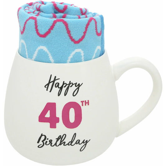 Drinkware - Happy 40th Birthday - Mug & Sock Set