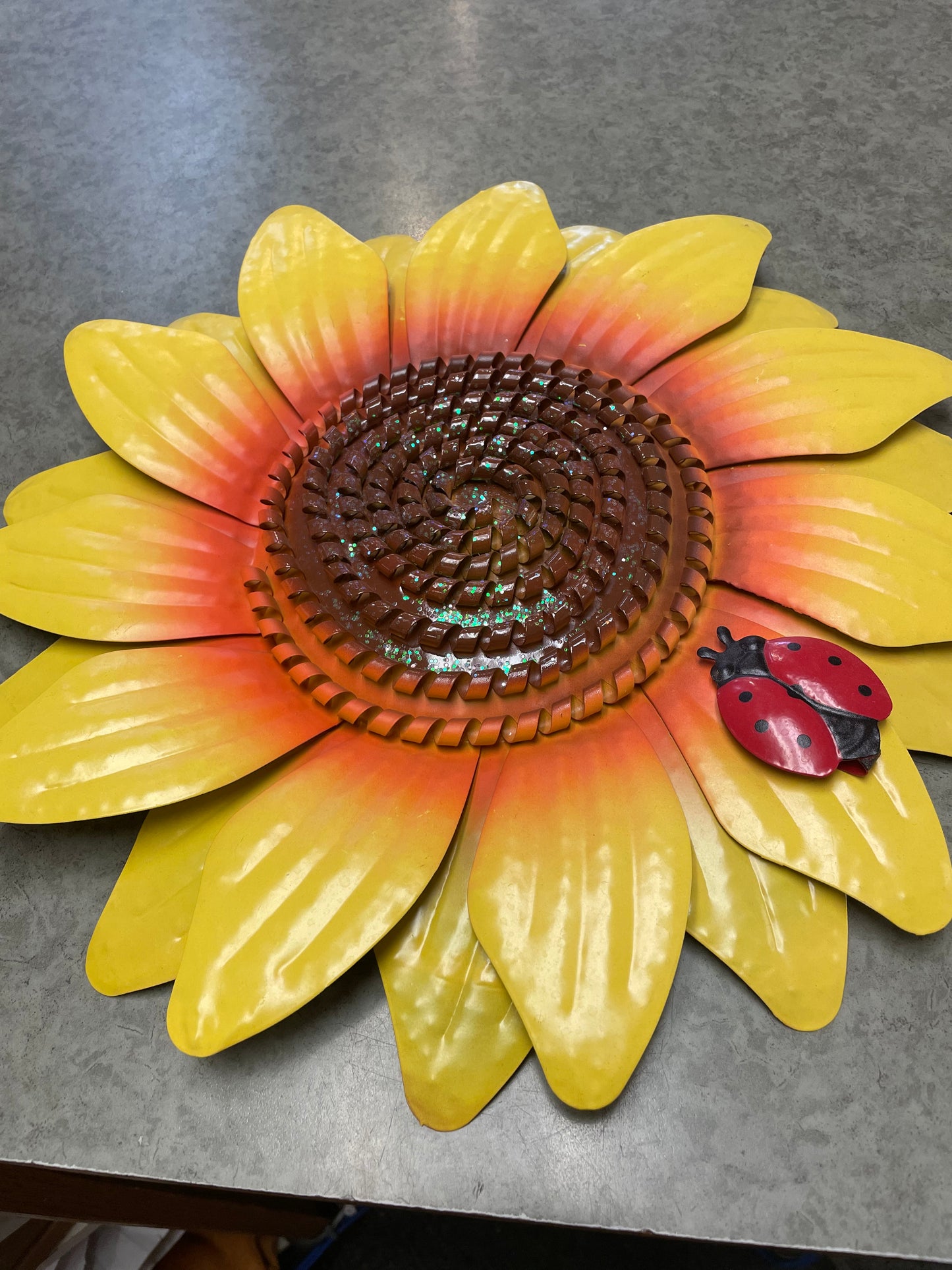 Garden - Metal Flower With Ladybug