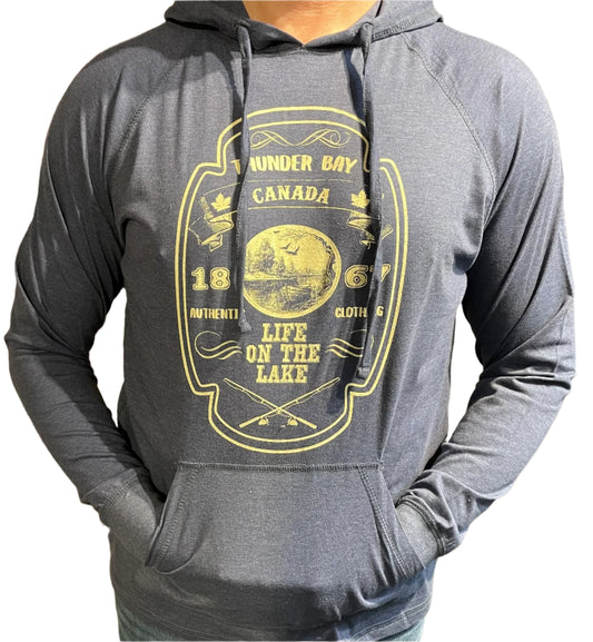 Souvenir Clothing - Lightweight Hoodie - Thunder Bay, Canada, Life on the Lake - Navy