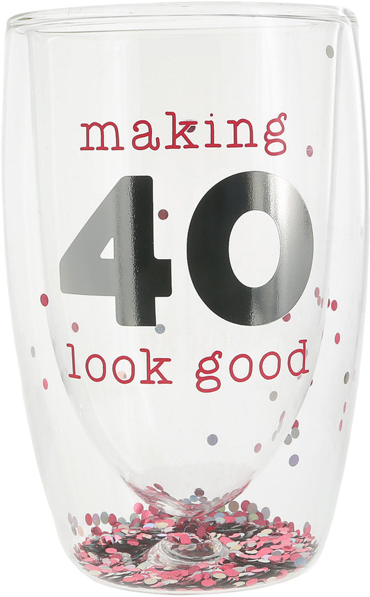 Drinkware - Happy Confetti To You - 40 - 14 oz Double-Walled Glass