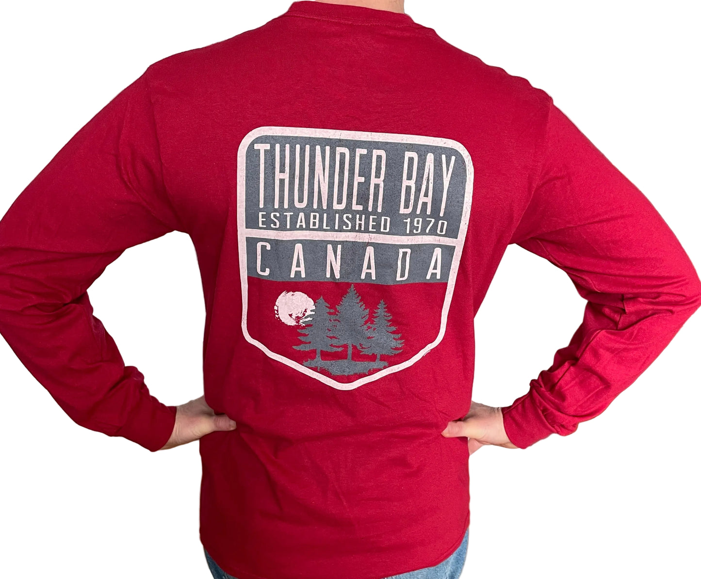 Souvenir Clothing - Long Sleeve Shirt - Thunder Bay, Canada - Cardinal Red