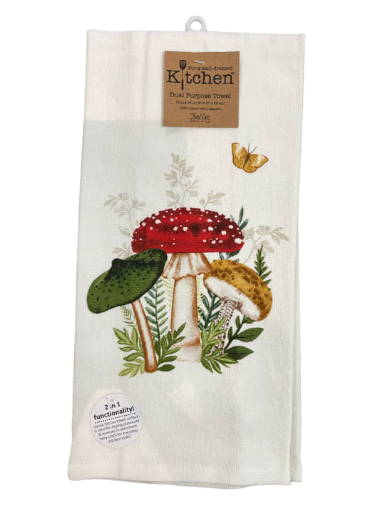 Towel - Dual Purpose - Botanical Mushroom Cluster
