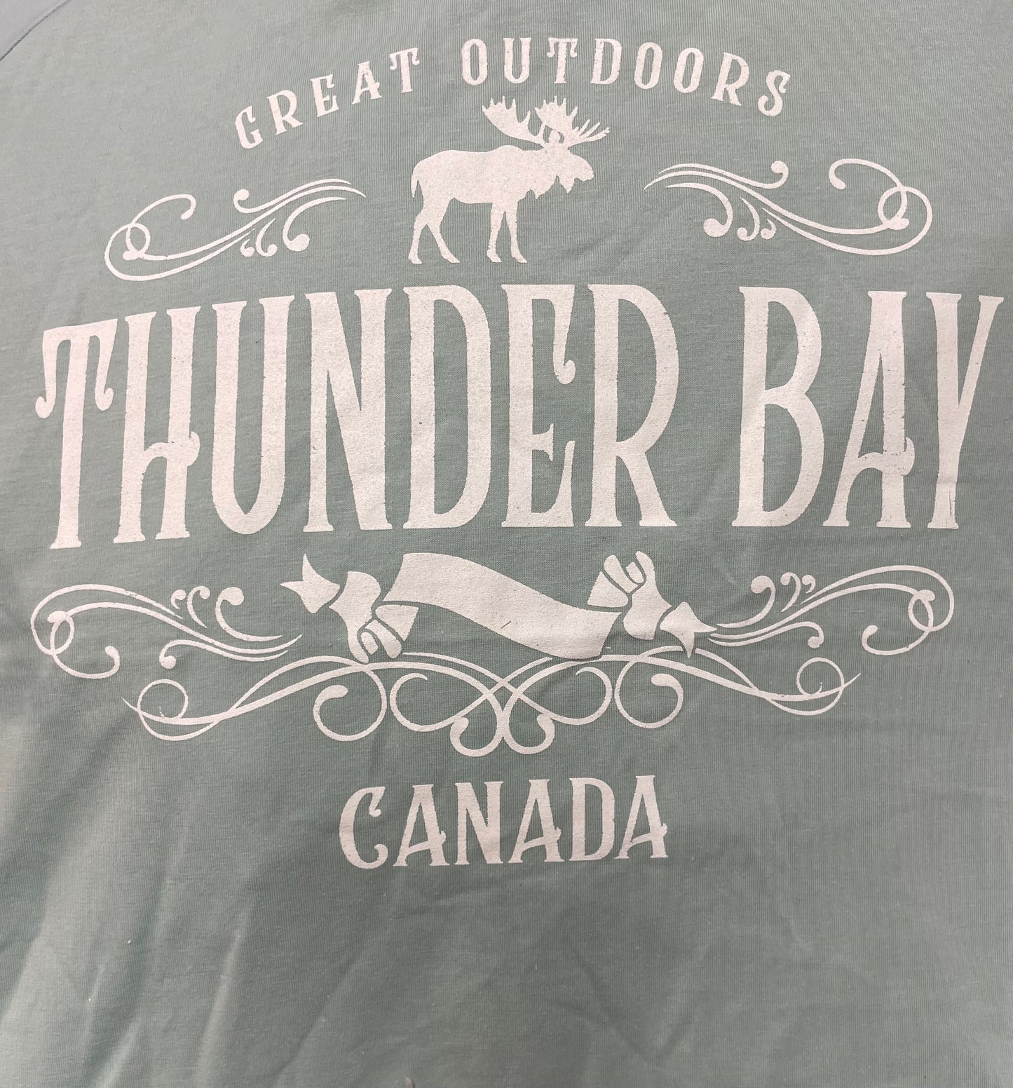 Souvenir Clothing - Ladies Fitted T-Shirt - Great Outdoors - Thunder Bay, Canada - Sage